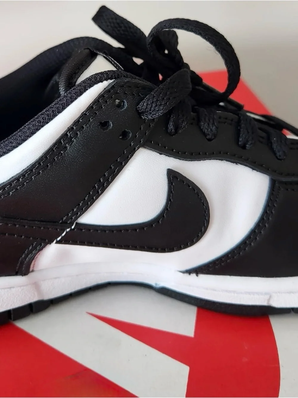Nike Kids Black and White Dunk Low Sneakers - Picture 2 of 4